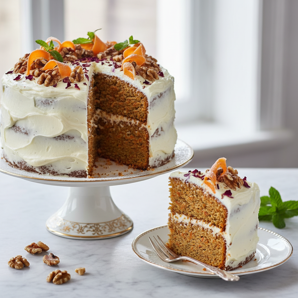 Photo de Recette de gâteau à la carotte ultra moelleux aux noix