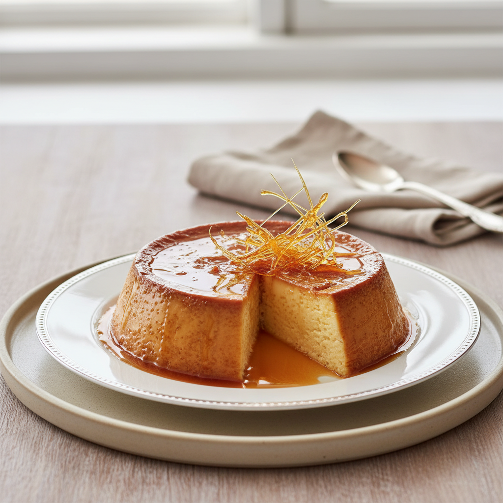 Photo de Recette de flan aux œufs à l'ancienne et son caramel