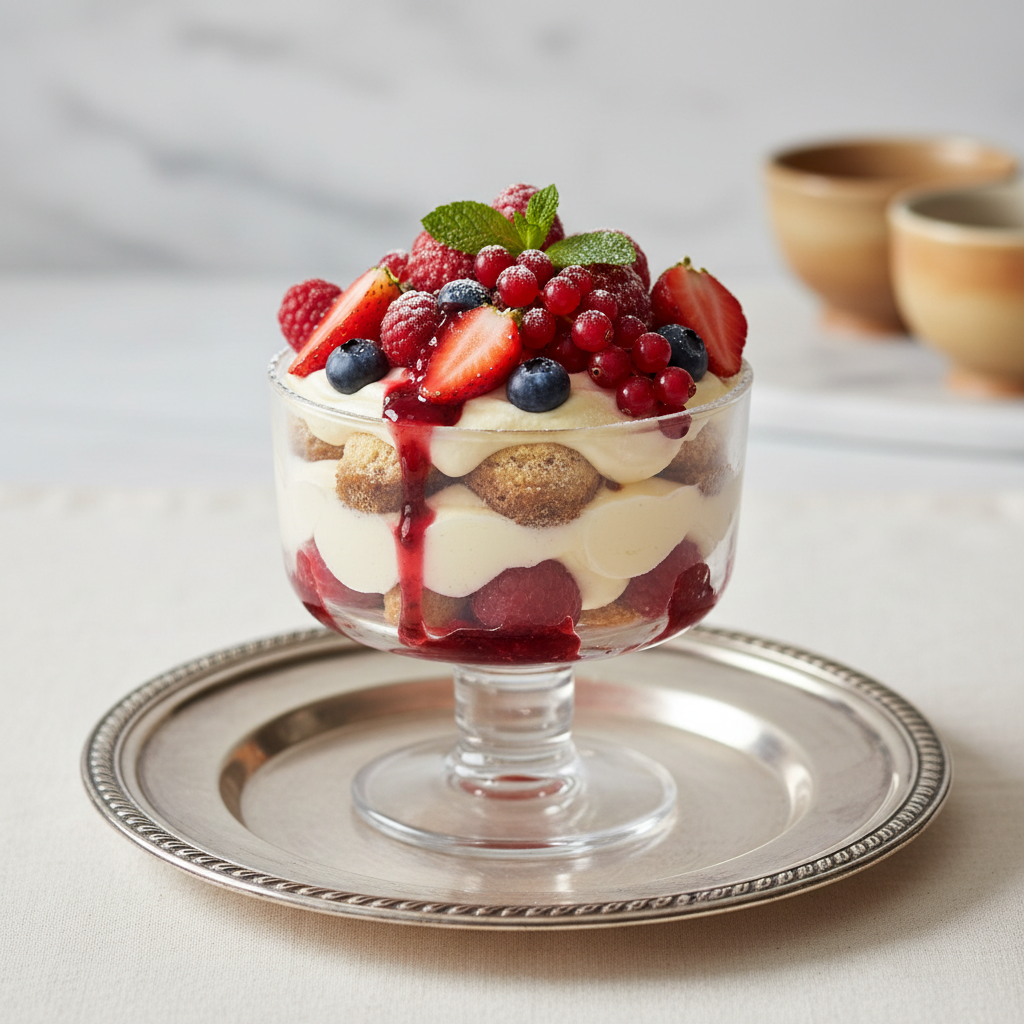 Photo de Recette de tiramisu aux fruits rouges fondant et acidulé