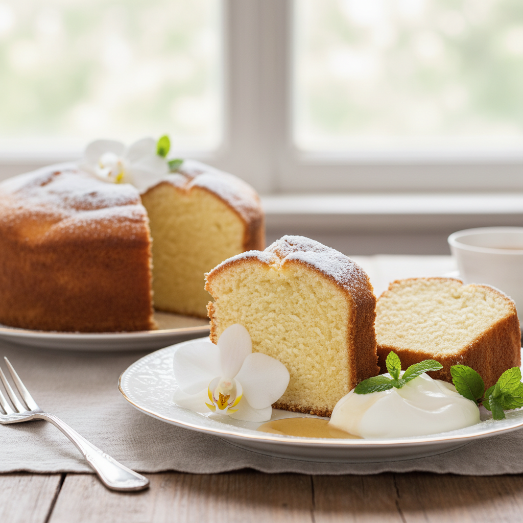 Photo de Recette de cake à la vanille super moelleux et léger