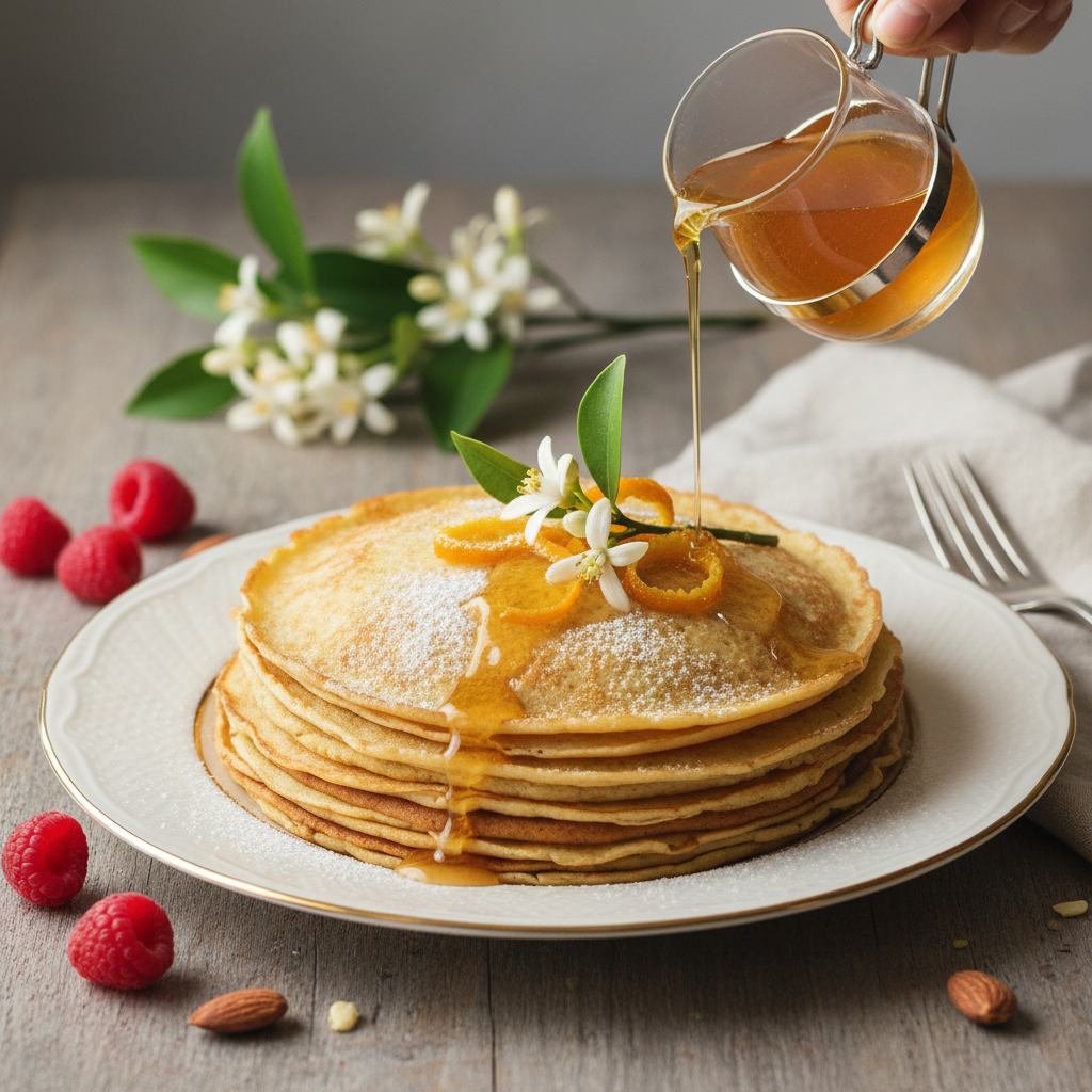 Photo de Recette de crêpes sans gluten à la fleur d'oranger