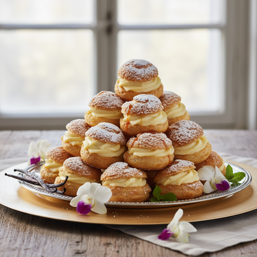 Photo de Recette des choux à la crème à la vanille bourbon