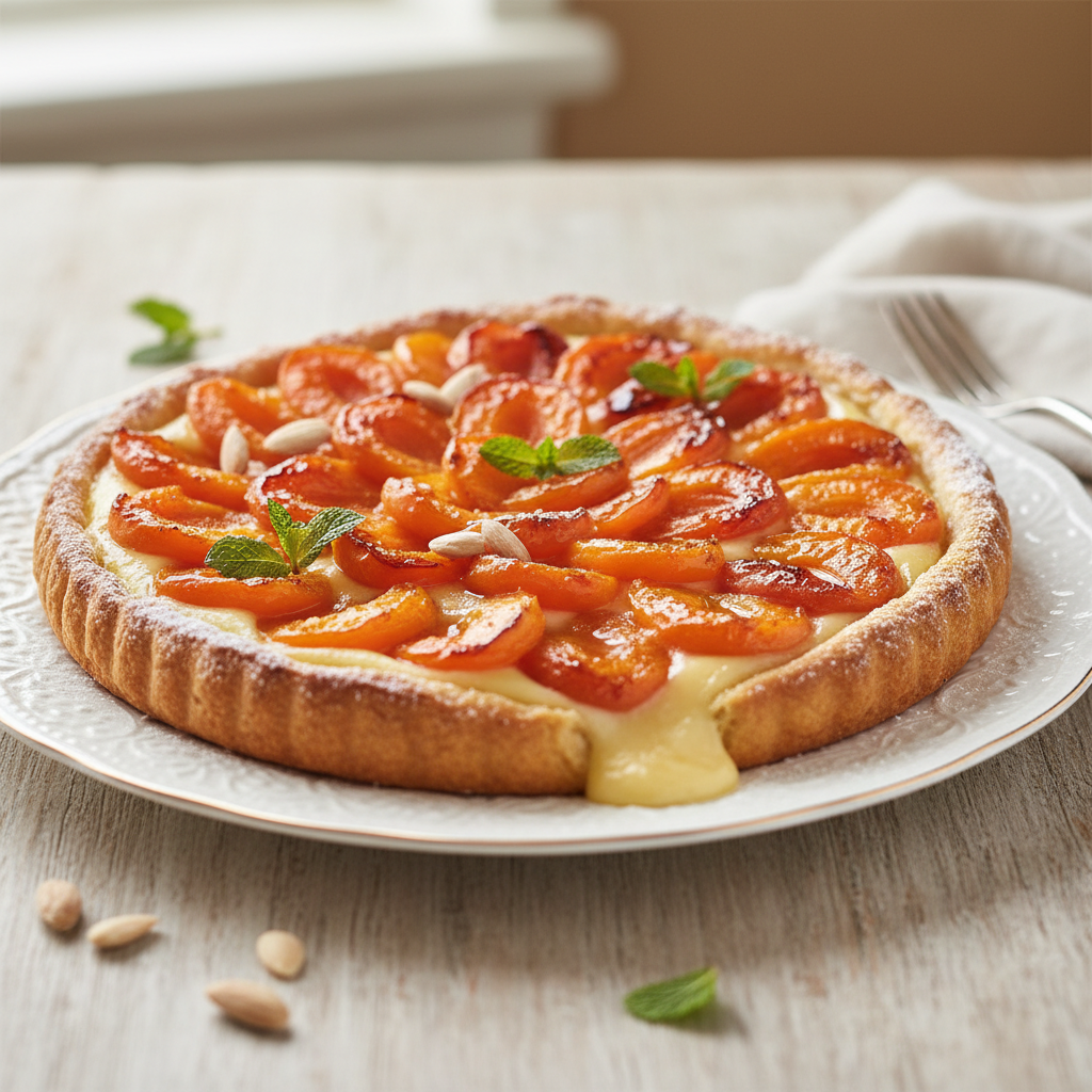 Photo de Recette de tarte aux abricots à la crème d'amande fondante