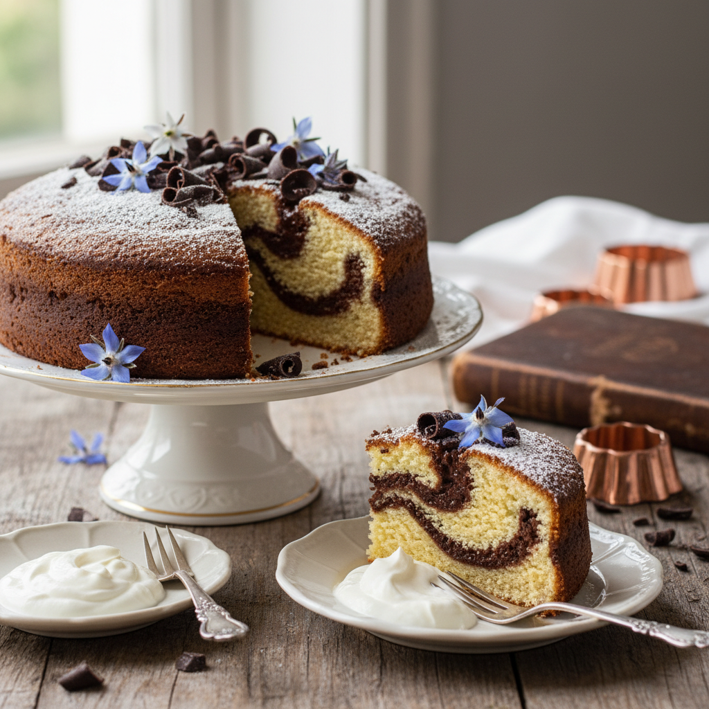 Photo de Recette de gâteau au yaourt et chocolat façon grand-mère