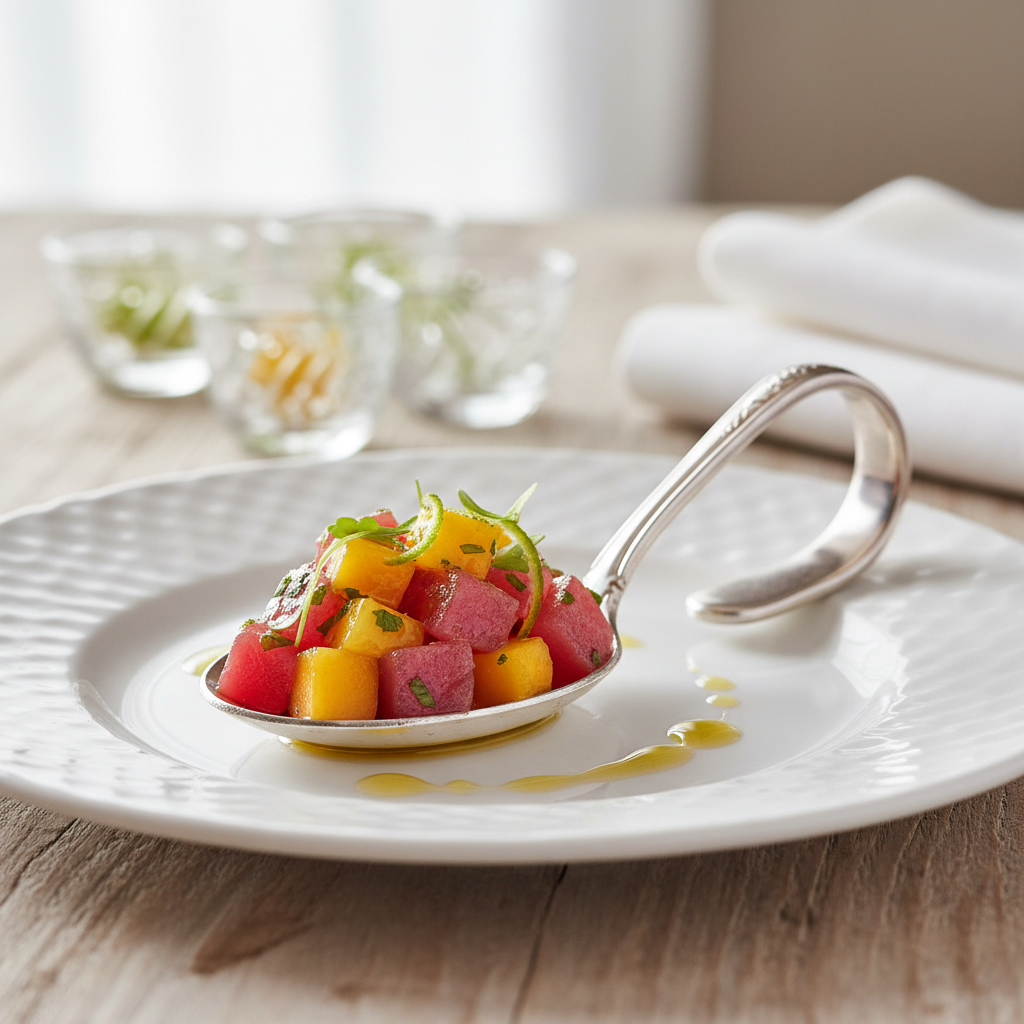 Photo de Recette de tartare de thon à la mangue et citron vert