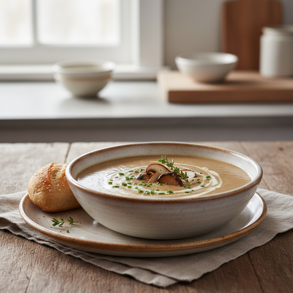 Photo de Recette de velouté de champignons onctueux et parfumé
