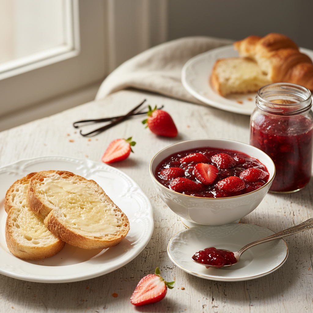 Photo de Recette de confiture de fraises à l'ancienne et vanille