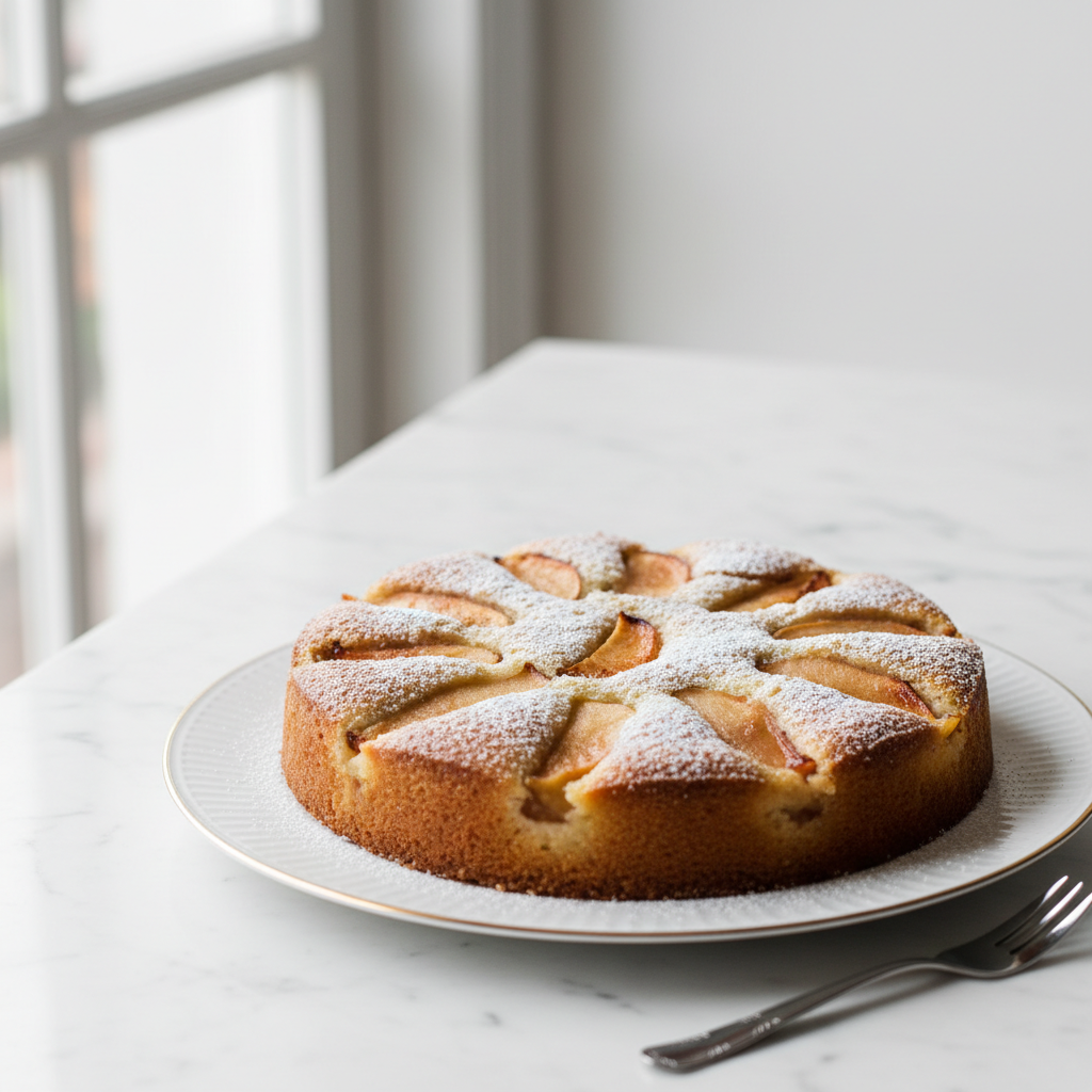Photo de Recette de gâteau aux pommes à l'ancienne et vanille
