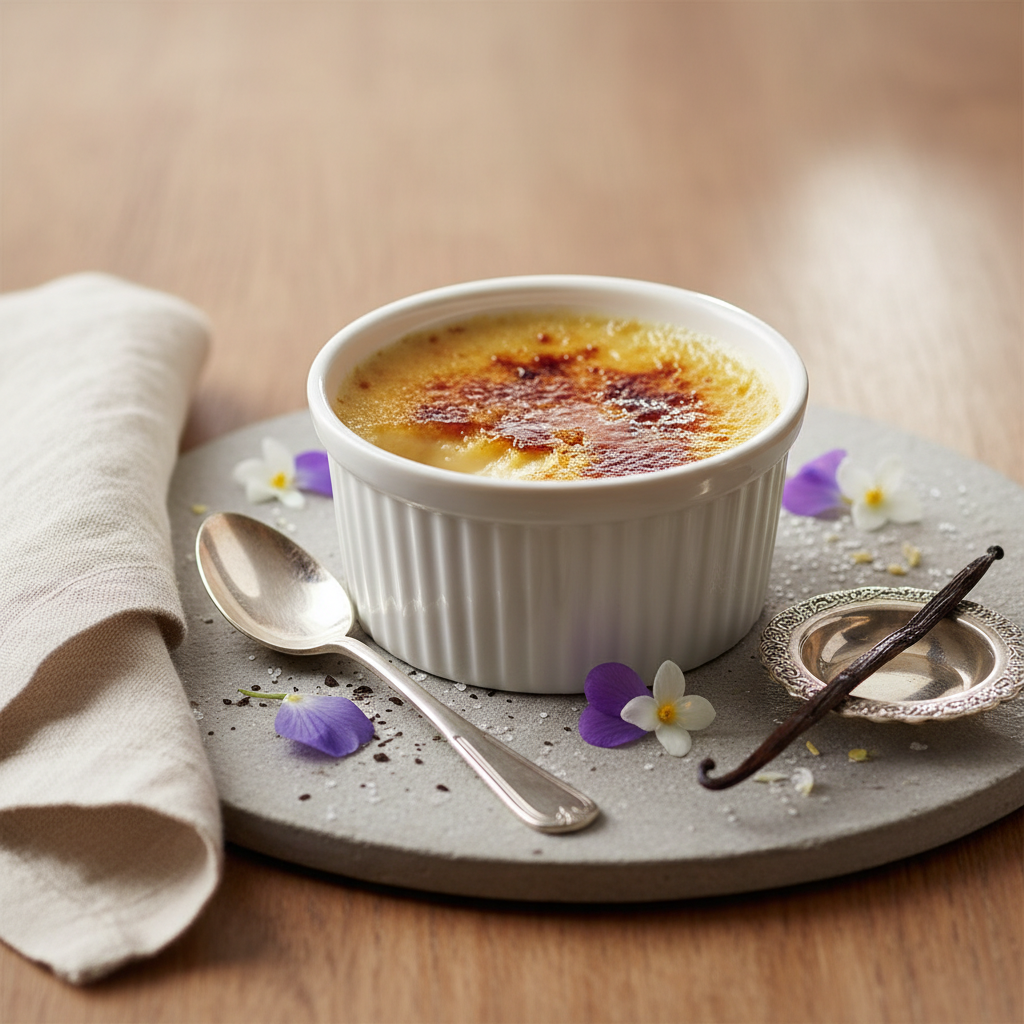 Photo de Recette de la crème brûlée fondante à la vanille