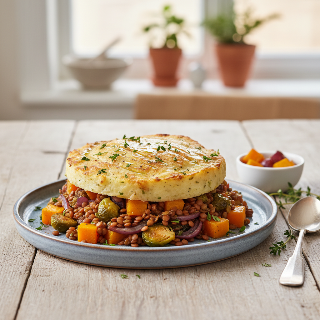 Photo de Recette de parmentier de lentilles et légumes d'automne