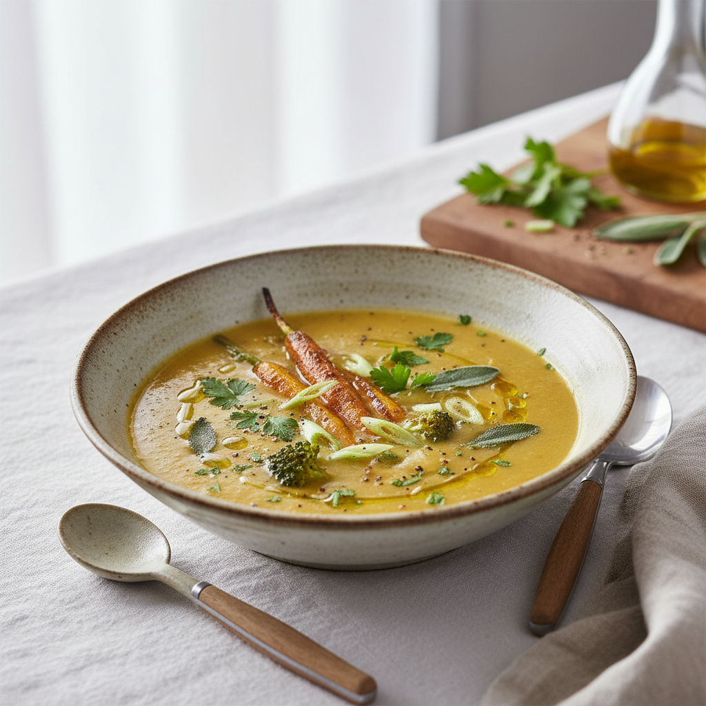 Photo de Recette de bouillon de légumes maison riche et parfumé