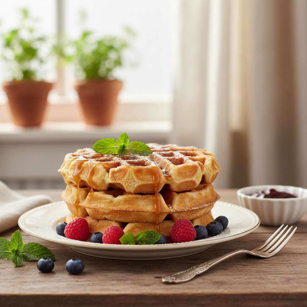 Photo de Recette des gaufres d'antan moelleuses et gonflées