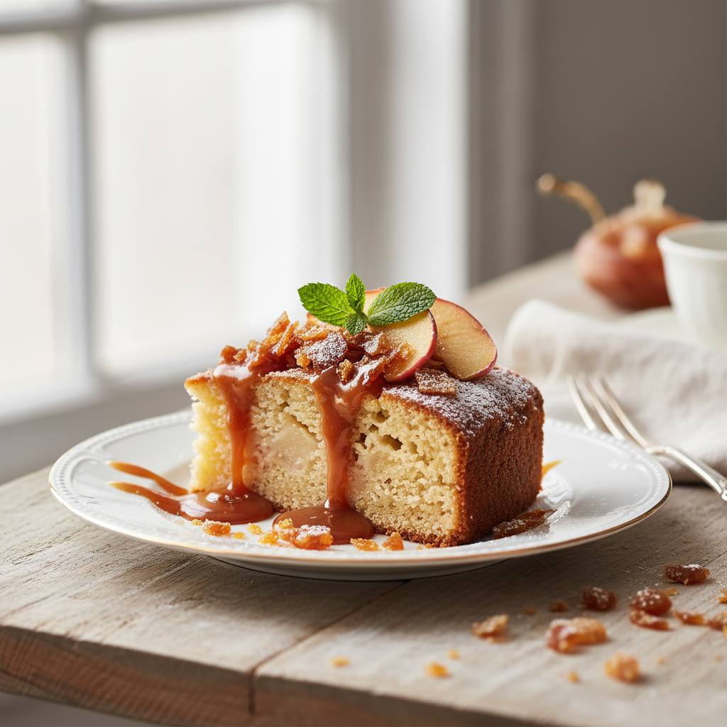 Photo de Recette de cake aux pommes et éclats de caramel