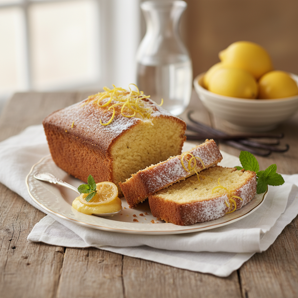Photo de Recette du quatre-quarts aux zestes de citron et vanille