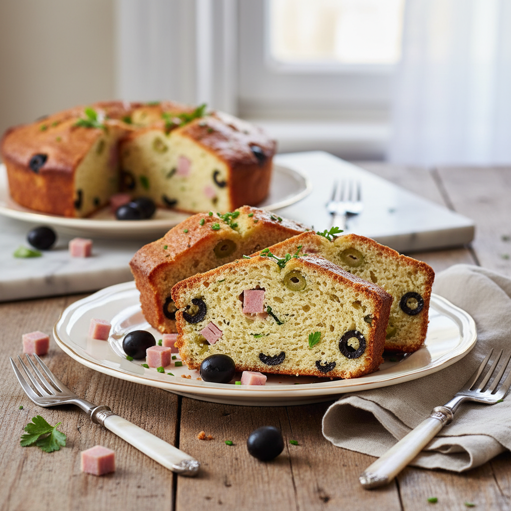 Photo de Recette de cake jambon olives à la française et très moelleux
