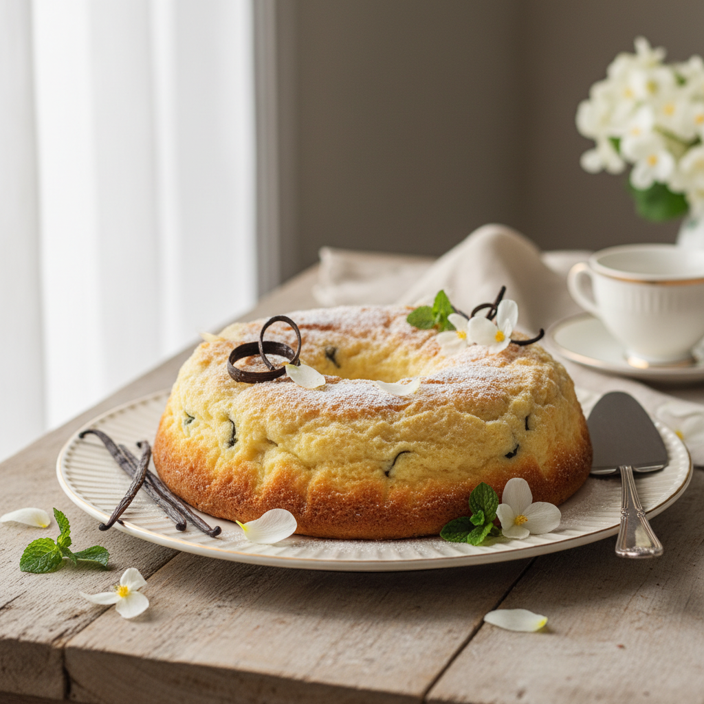 Photo de Recette du gâteau au yaourt aérien à la vanille bourbon