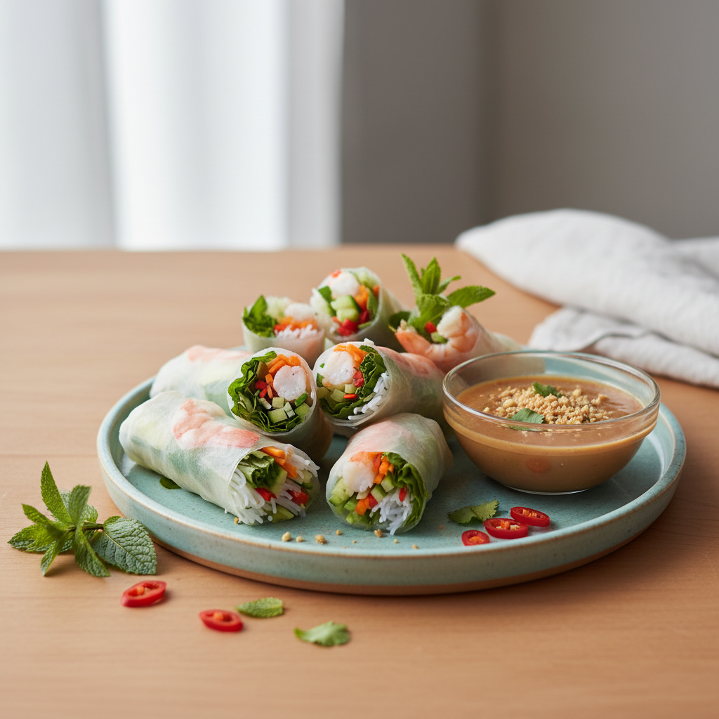 Photo de Recette des rouleaux de printemps frais et croquants