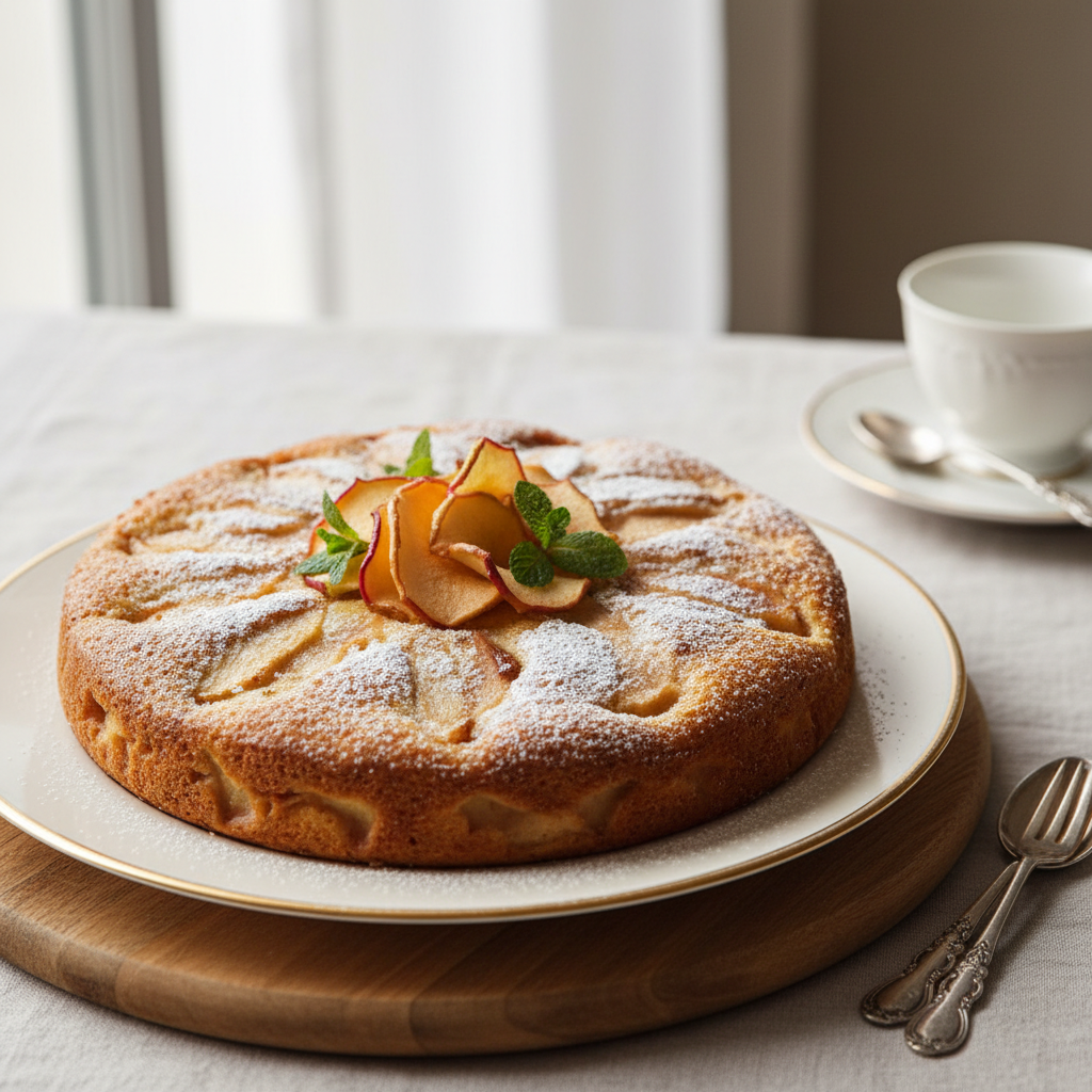 Photo de Recette du gâteau au yaourt aux pommes comme autrefois