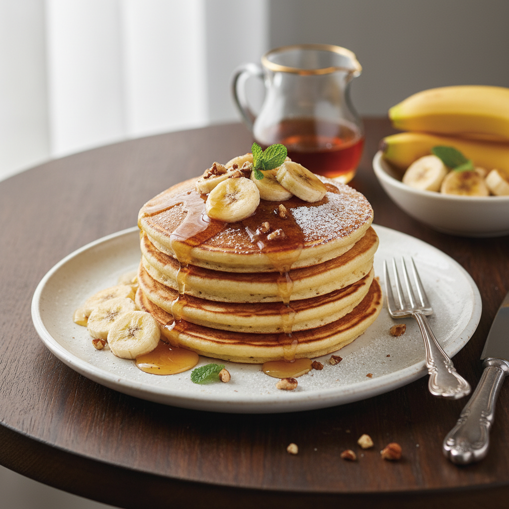 Photo de Recette de pancakes à la banane fondants et parfumés