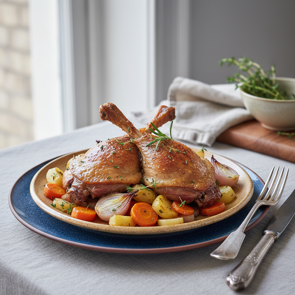 Photo de Recette des cuisses de canard au four fondantes et croustillantes