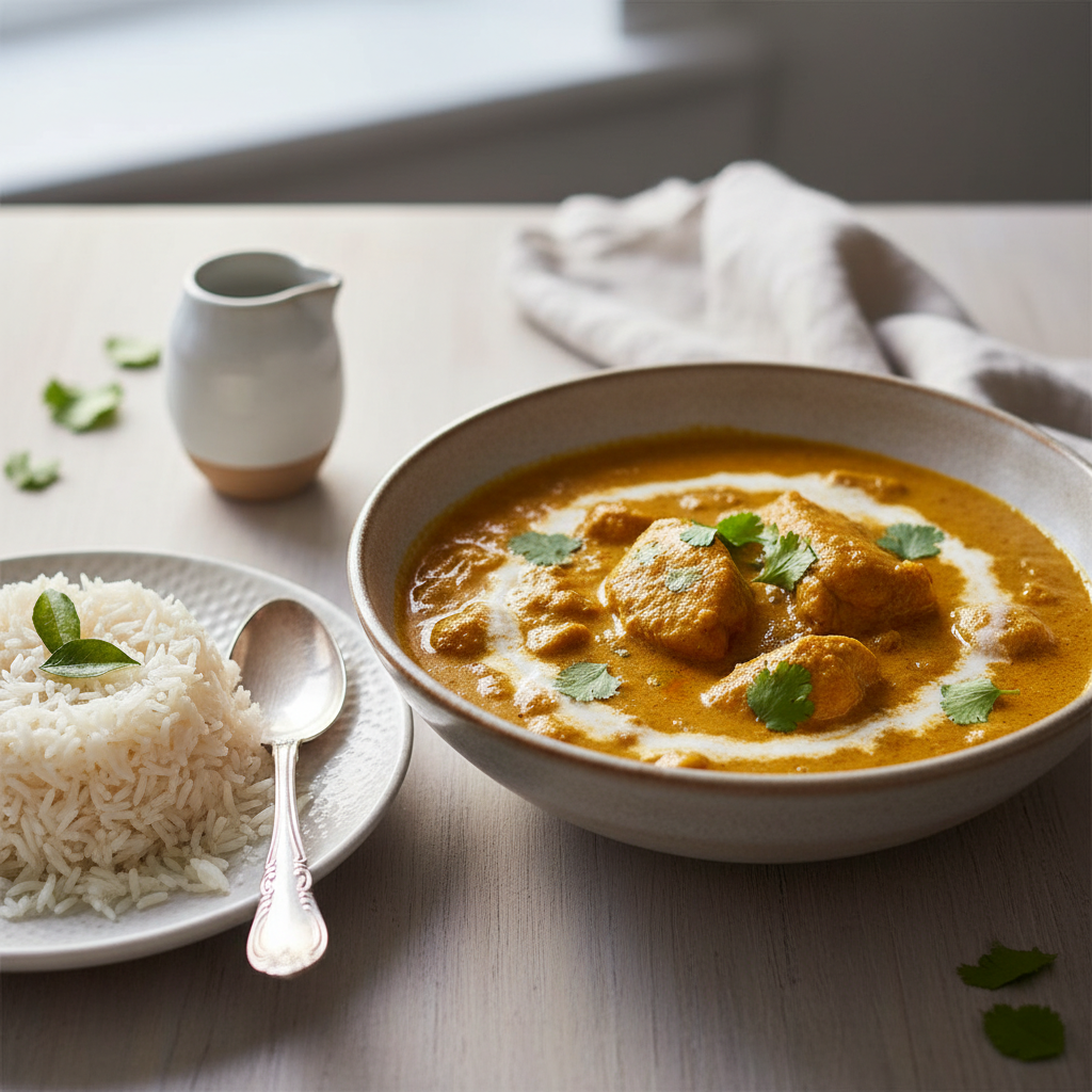 Photo de Recette du véritable poulet au curry et lait de coco