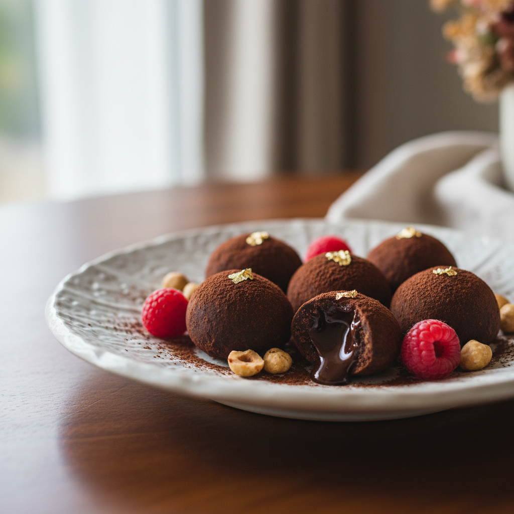 Photo de Recette de truffes au chocolat noir intenses et fondantes