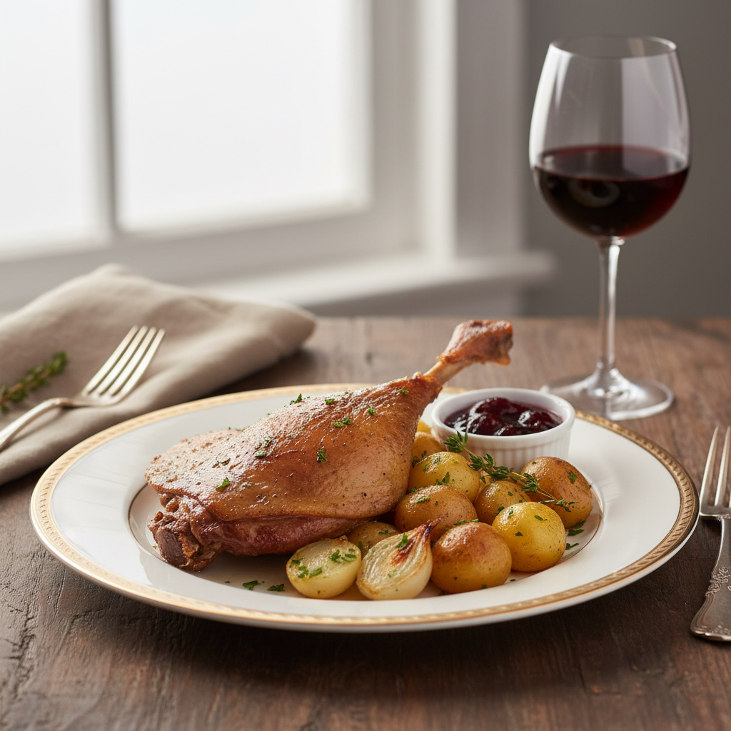 Photo de Recette de la cuisse de canard confite traditionnelle