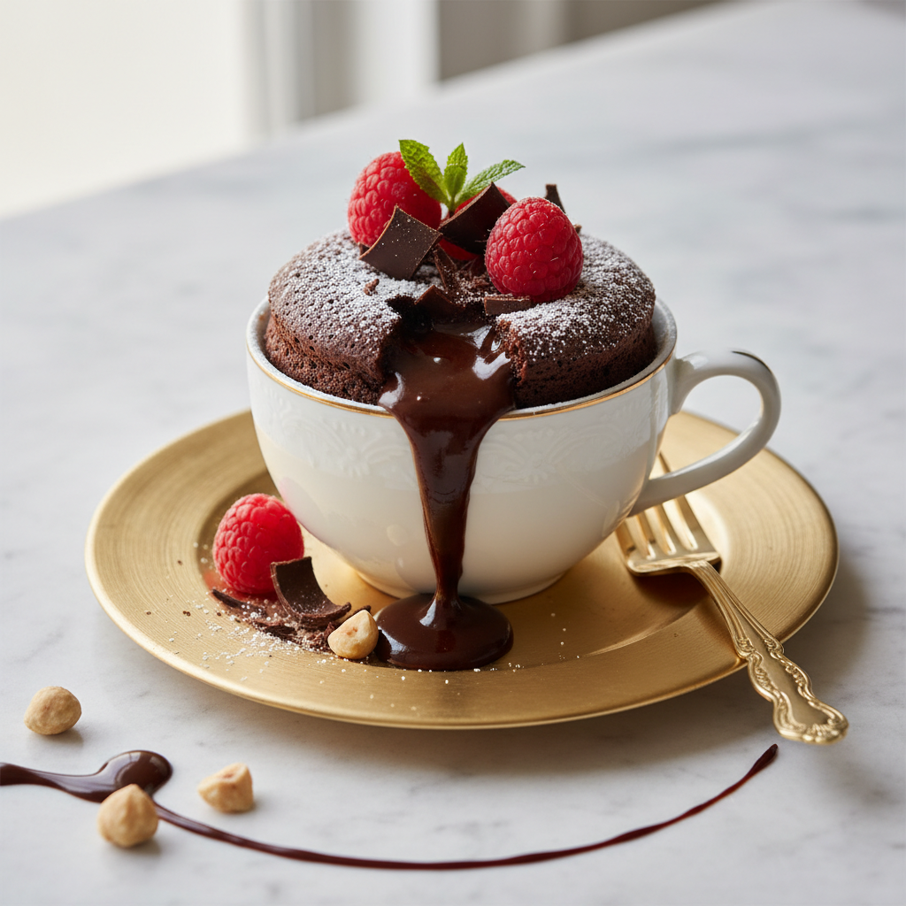 Photo de Recette de mugcake chocolat noir et cœur fondant