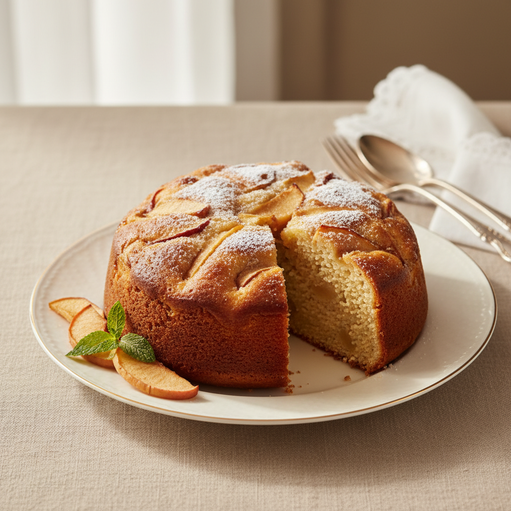 Photo de Recette de gâteau aux pommes grand-mère ultra moelleux