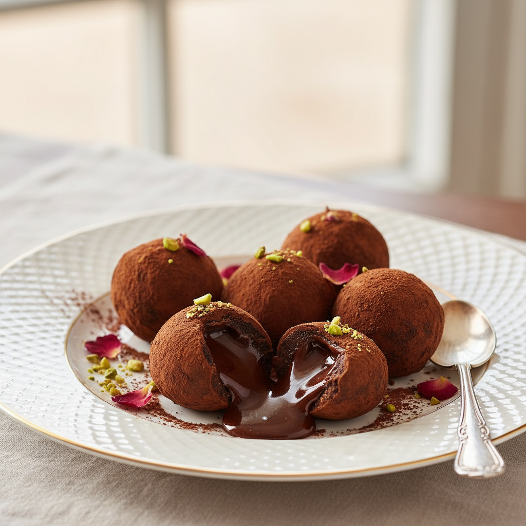 Photo de Recette de truffes au chocolat fondantes et intenses