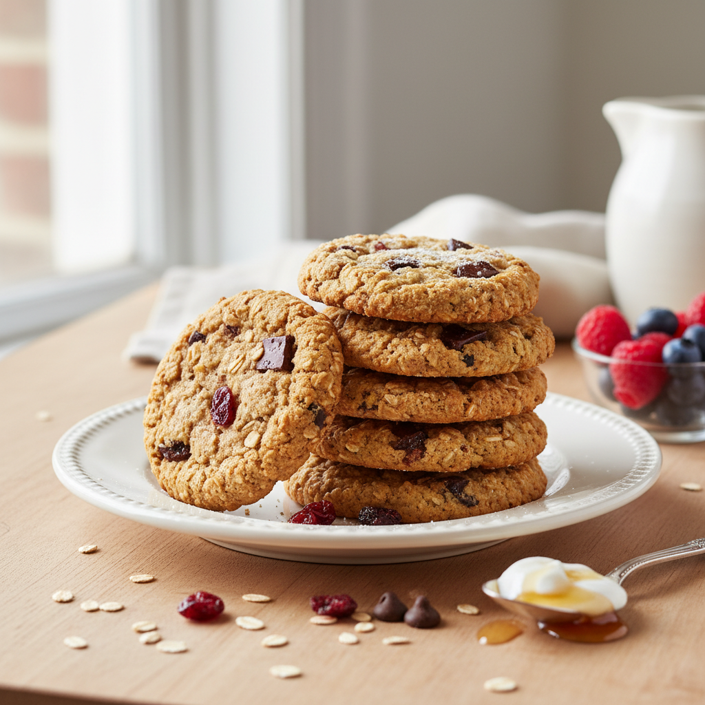 Photo de Recette de cookies aux flocons d'avoine sains et croustillants