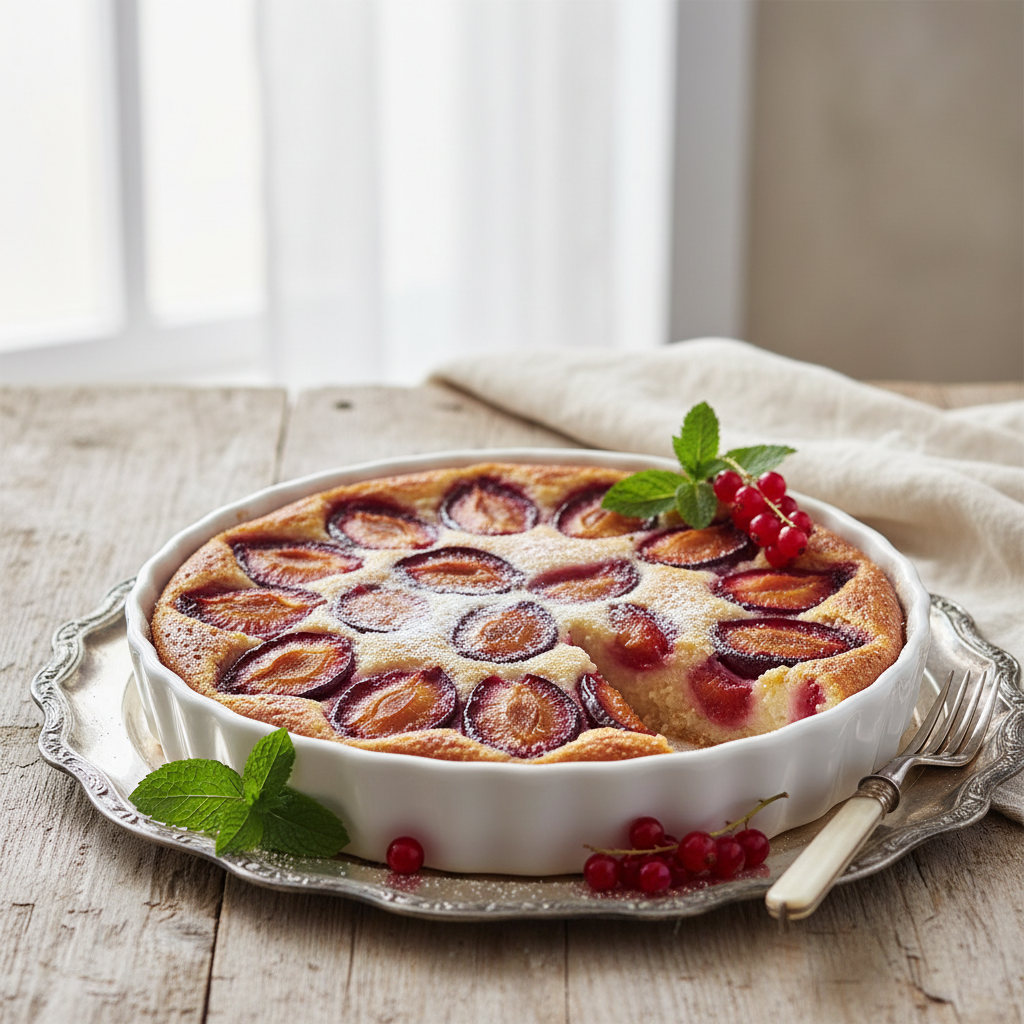 Photo de Recette de clafoutis aux prunes à la texture onctueuse