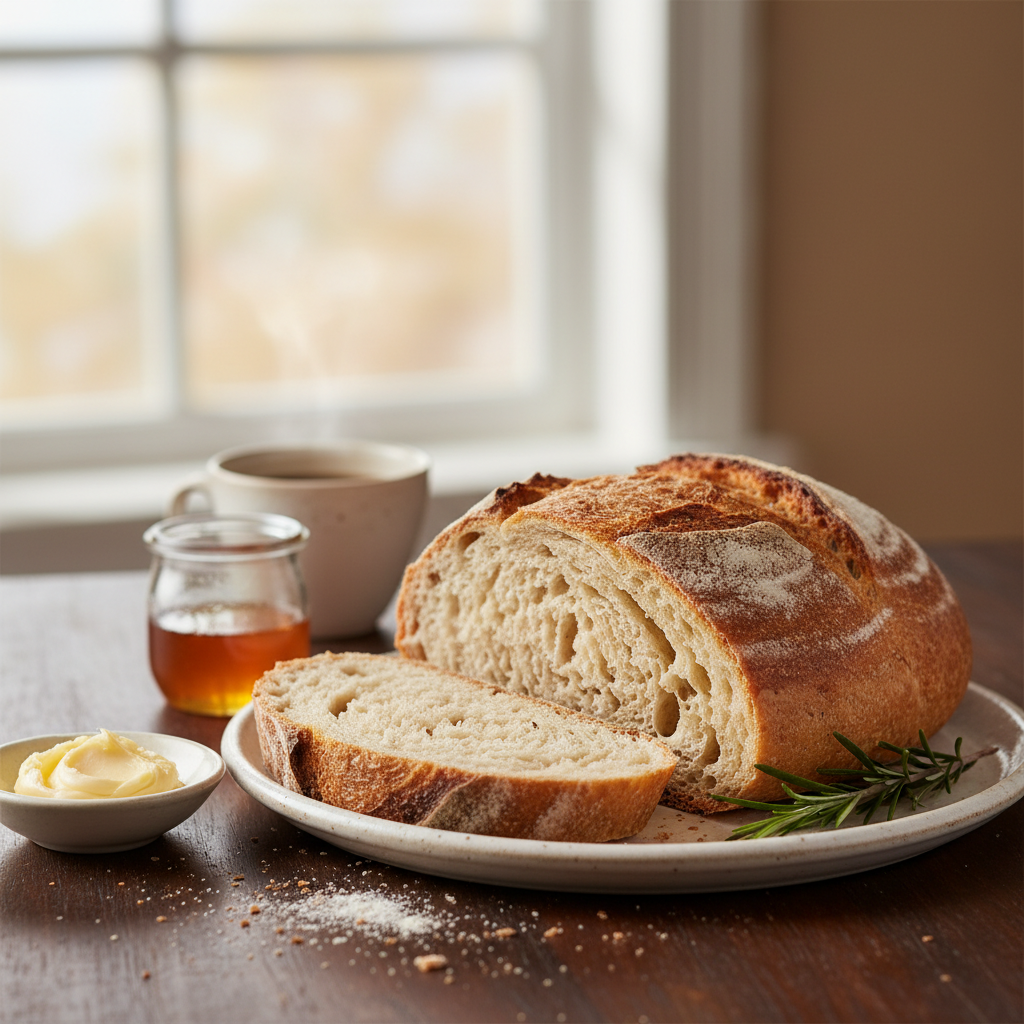 Photo de Recette de pain maison croustillant à la croûte dorée