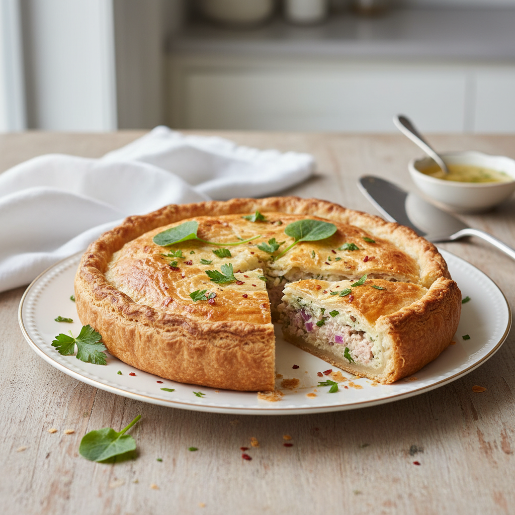 Photo de Recette de tarte au thon classique et sa pâte croustillante