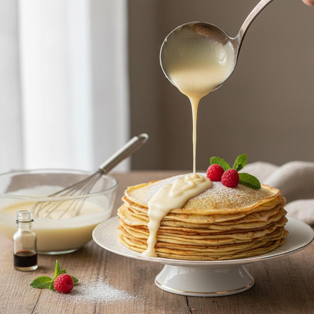 Photo de Recette de pâte à crêpe facile et onctueuse façon grand-mère