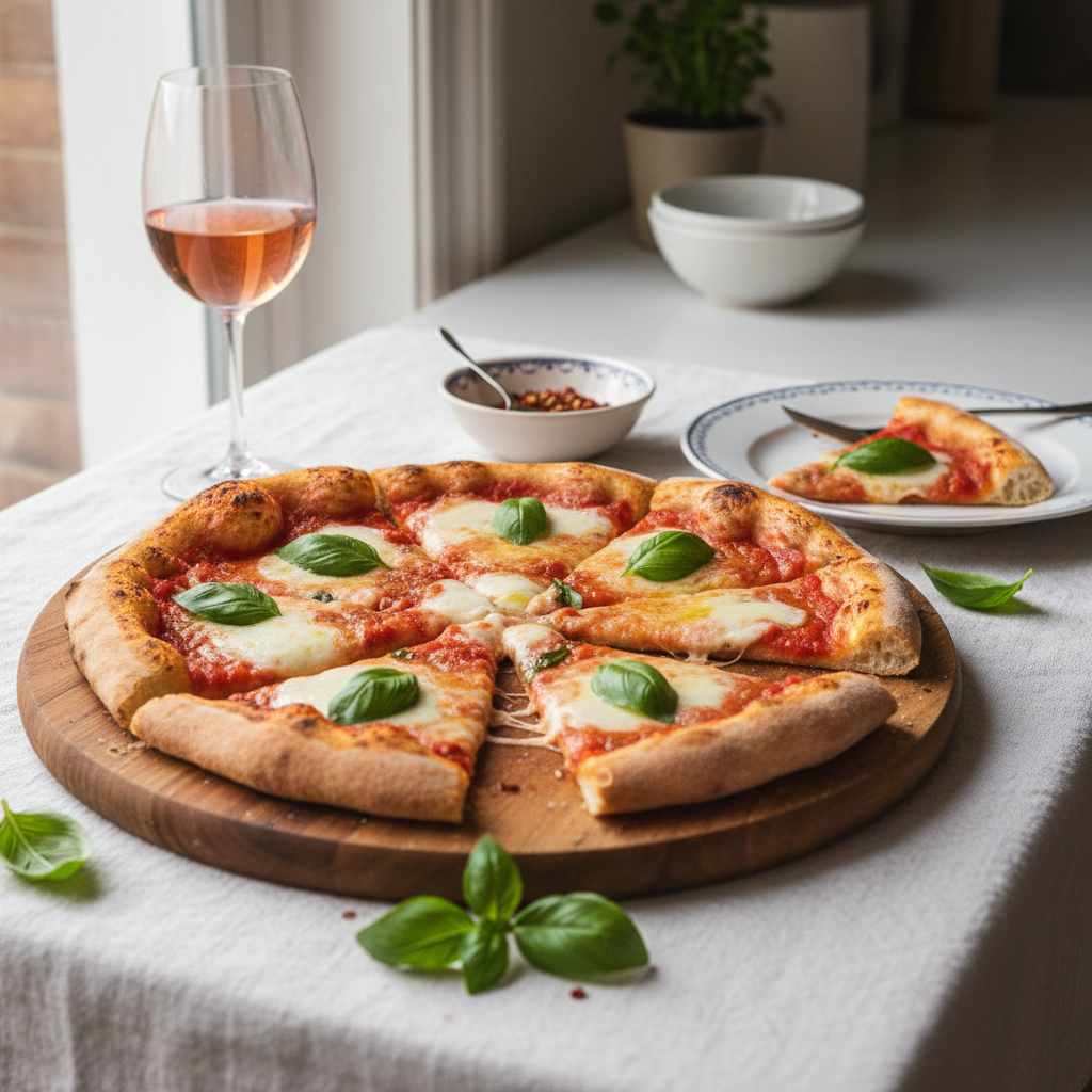 Photo de Recette de pizza margherita authentique et croustillante