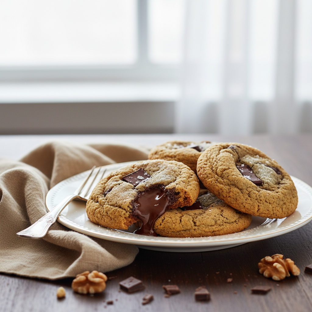 Photo de Recette de cookies américains au cœur fondant et bords croquants