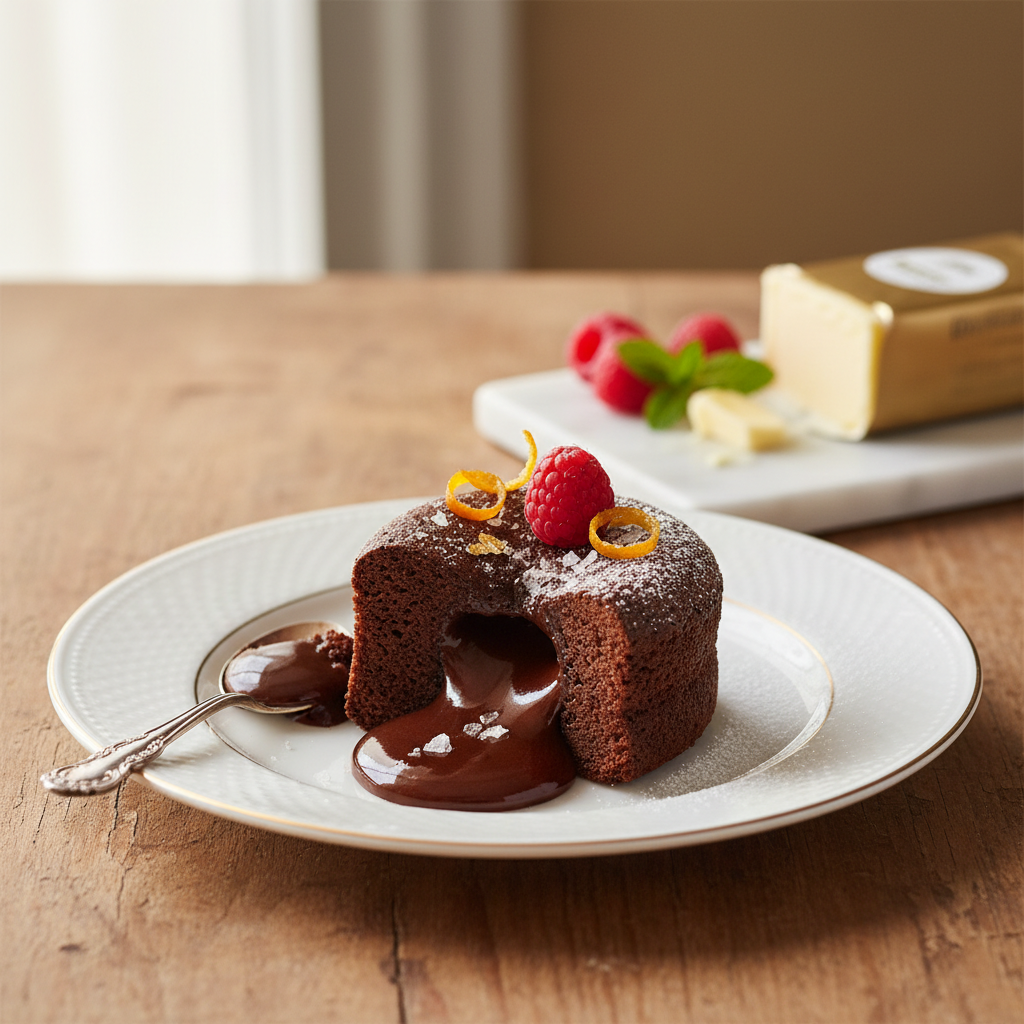 Photo de Recette de gâteau fondant au chocolat et beurre demi-sel