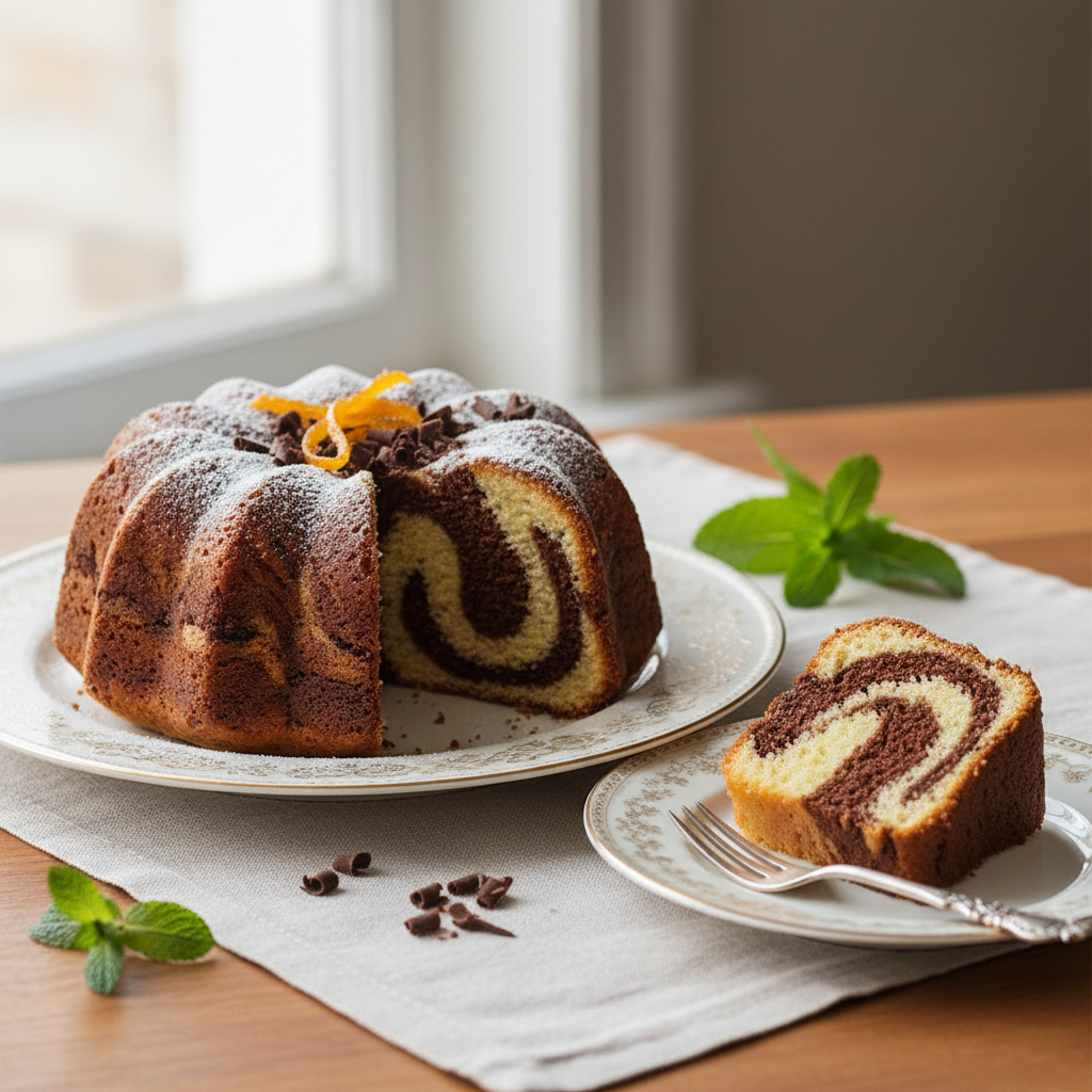 Photo de Recette du marbré vanille chocolat façon grand-mère