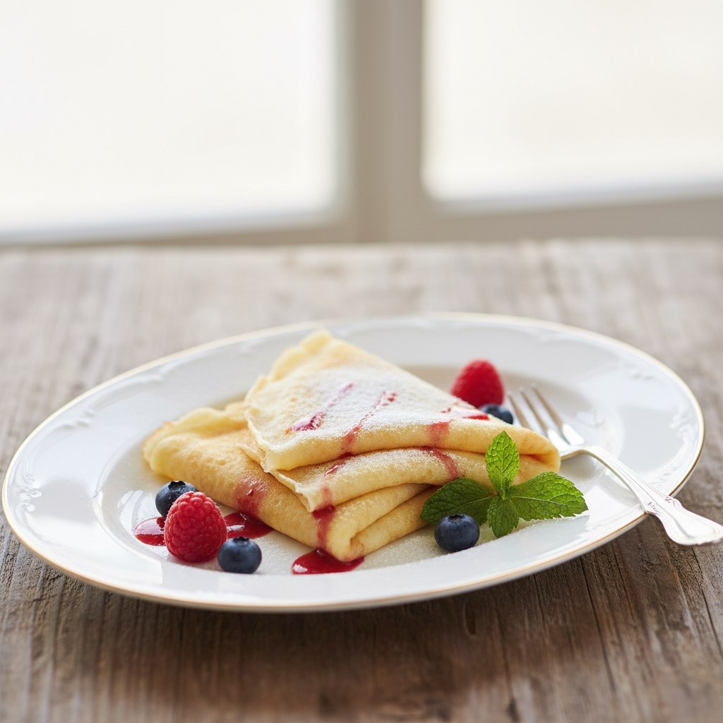 Photo de Recette de crêpes légères pour un duo gourmand