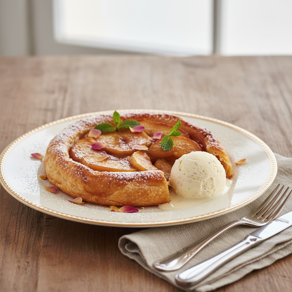 Photo de Recette de la tarte tatin traditionnelle et fondante