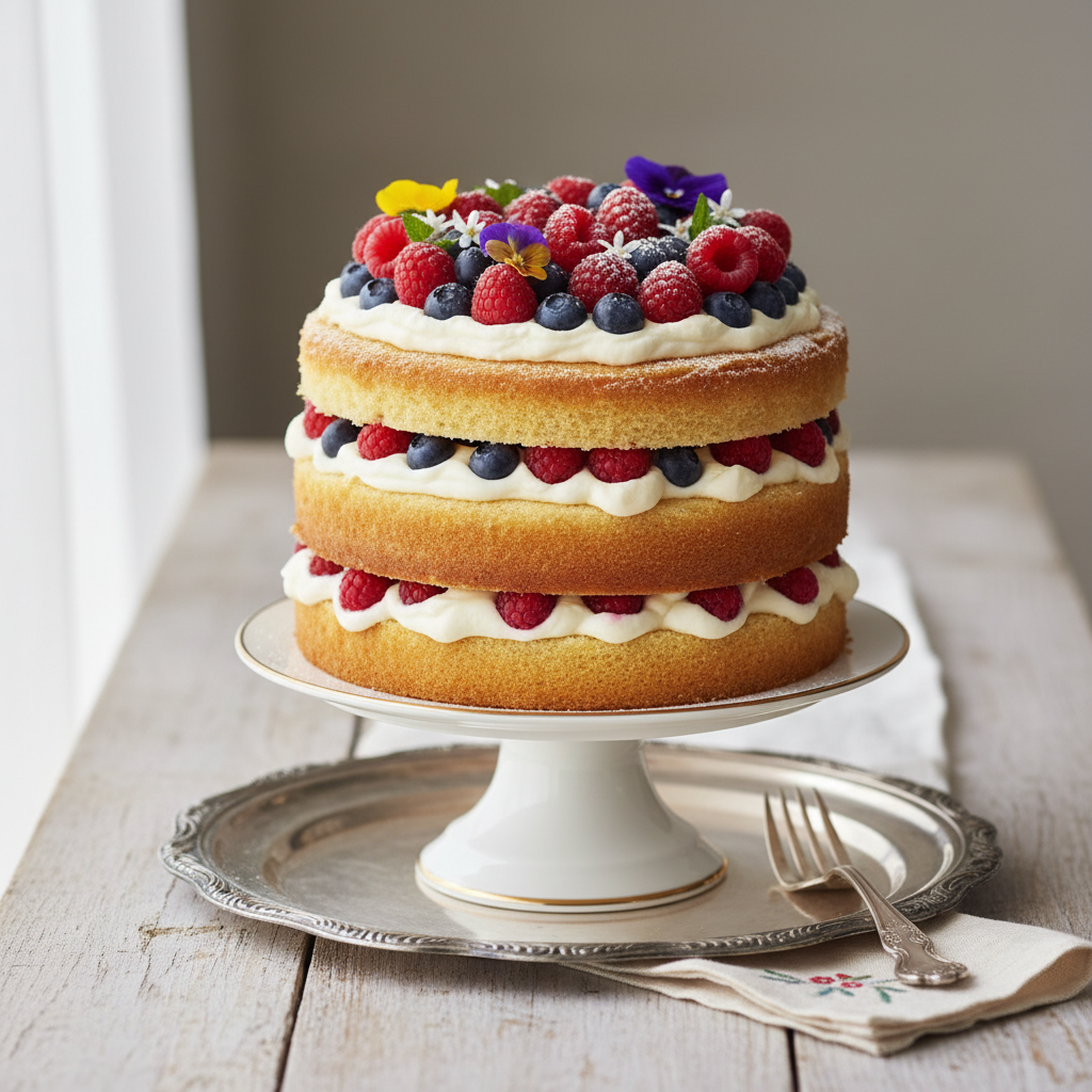 Photo de Recette de la génoise haute et moelleuse pour layer cake