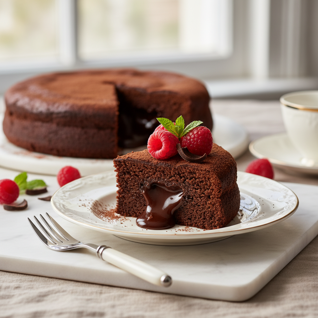 Photo de Recette de gâteau au yaourt et chocolat noir fondant