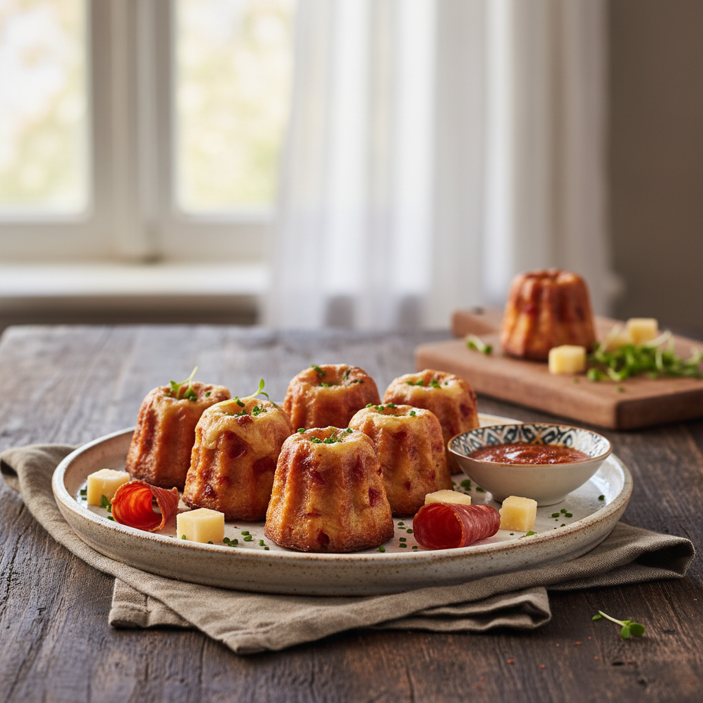 Photo de Recette des cannelés salés au chorizo et comté