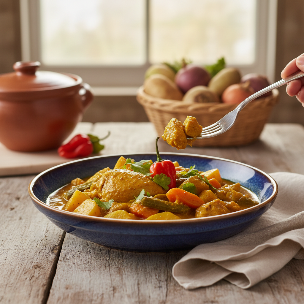 Photo de Recette de colombo de poulet antillais traditionnel