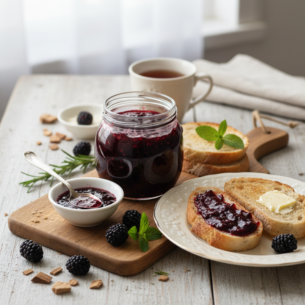 Photo de Recette de confiture de mûres traditionnelle et boisée