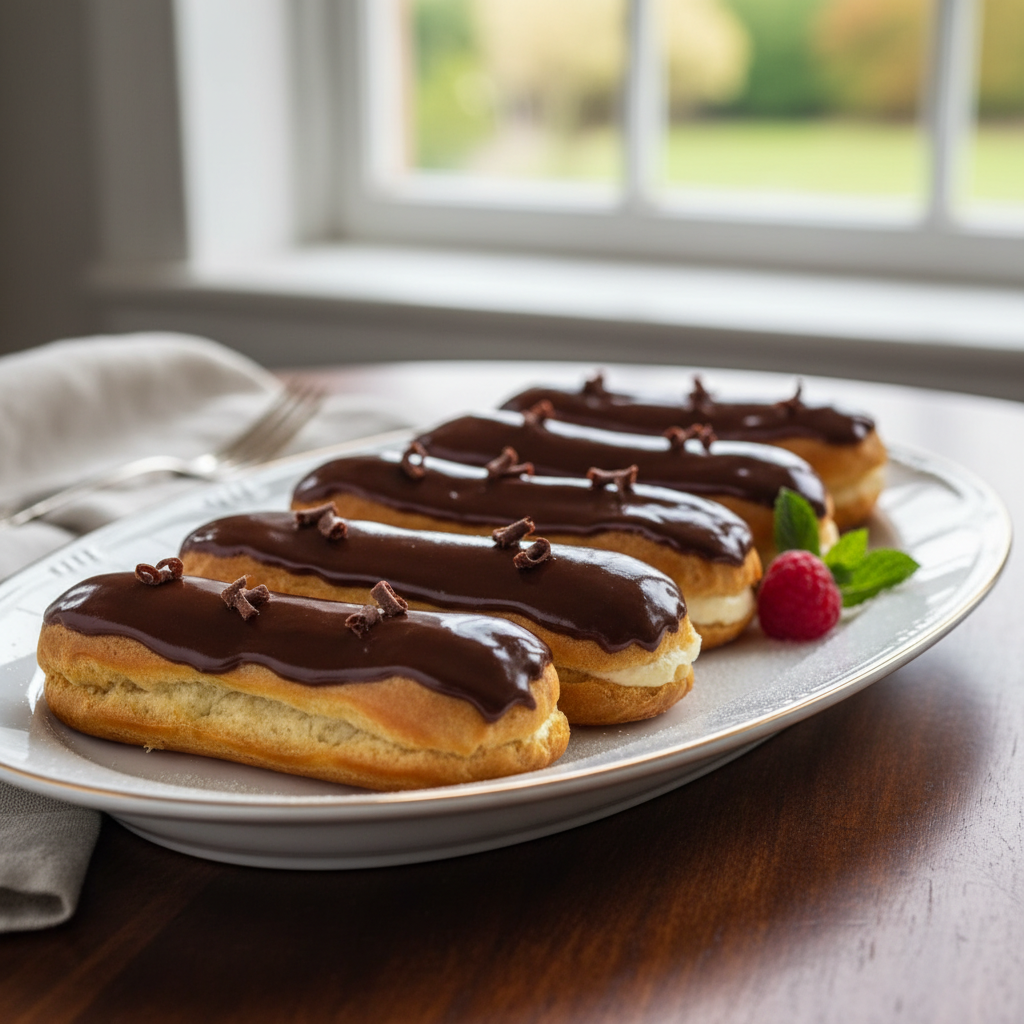 Photo de Recette d'éclairs au chocolat onctueux et brillants