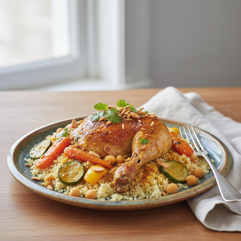 Photo de Recette de couscous au poulet fondant et parfumé
