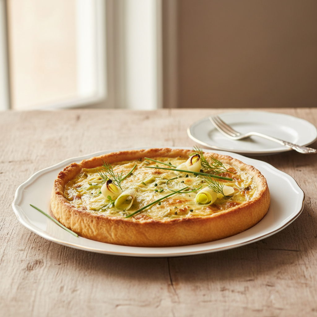 Photo de Recette de tarte au poireau fondante et croustillante