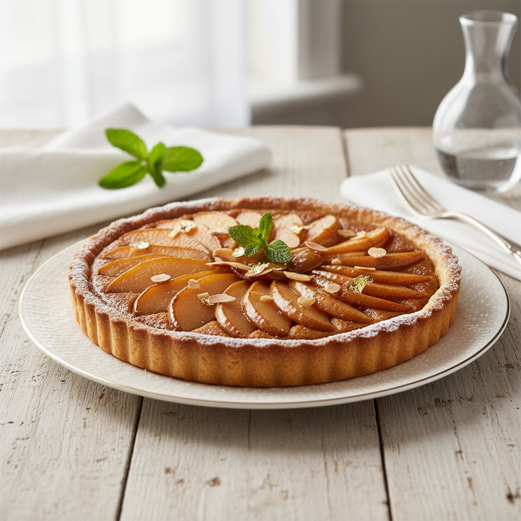 Photo de Recette de la tarte aux poires et crème d'amandes fondante